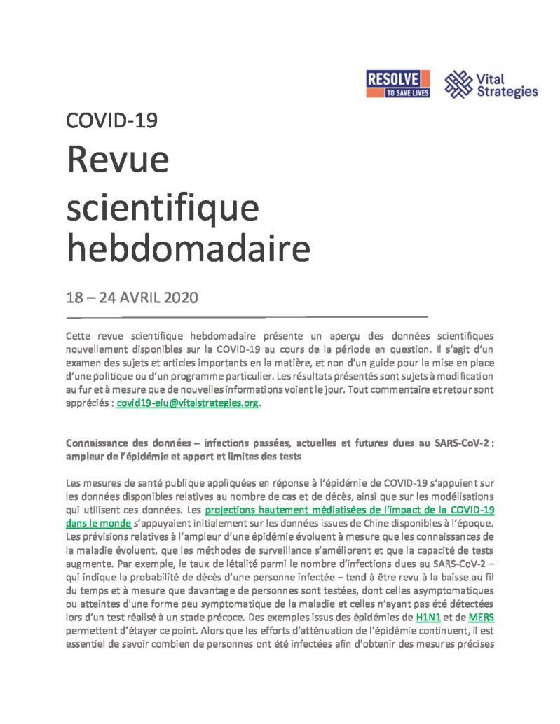 Science Review French Apr 18–24 2020 cover