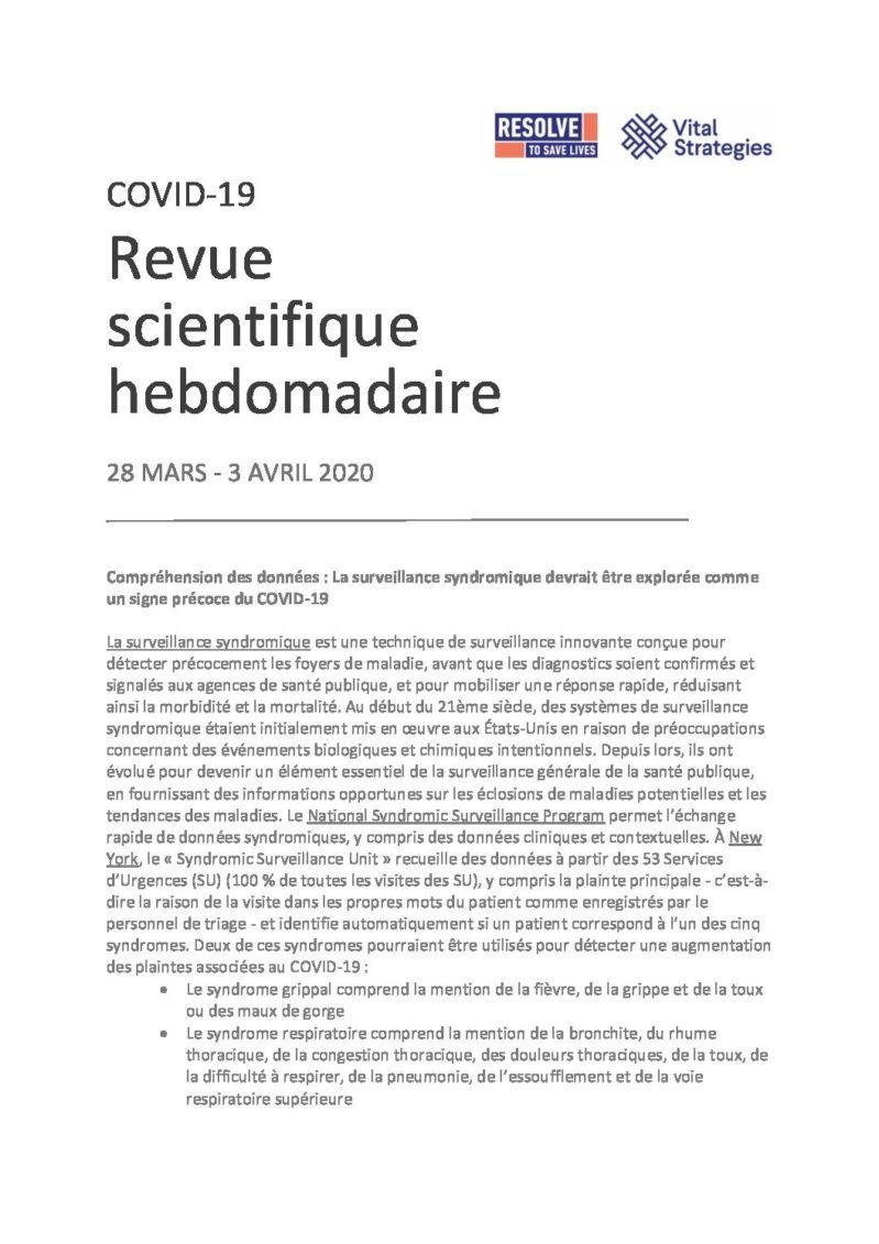 Science Review French Mar 28 - Apr 3 2020 cover