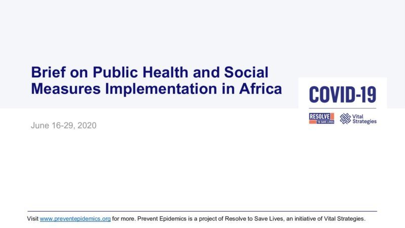 Brief on PHSM in Africa, 16-29 June 2020 cover