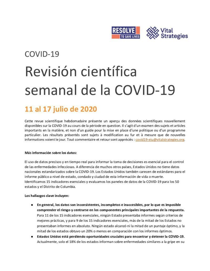 Science Review Spanish July 11-17 2020 cover