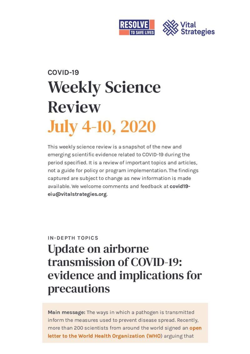 Weekly Science Review July 4-10 2020 cover