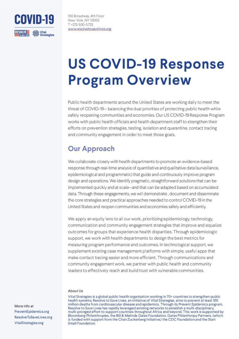 US COVID-19 Response Program Overview cover