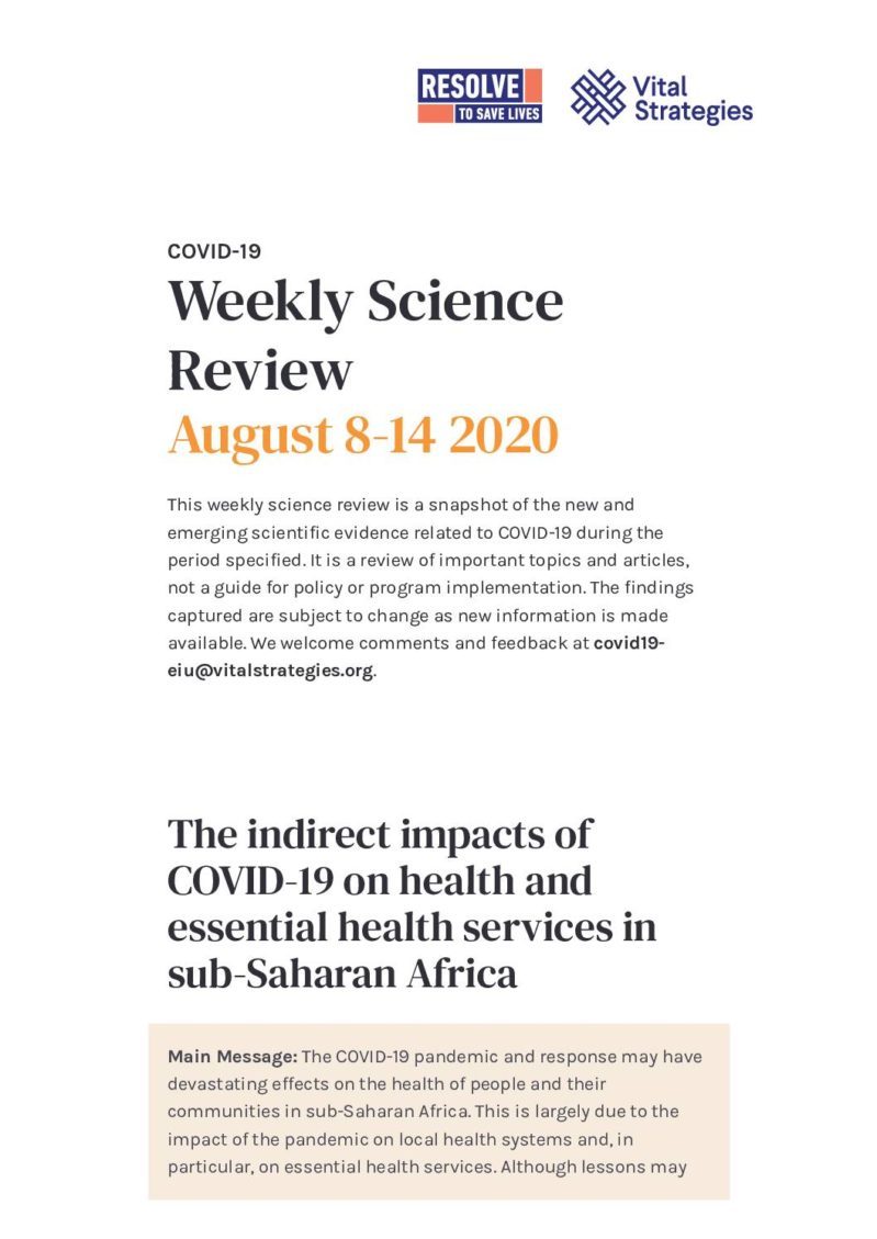 Weekly Science Review - August 8-14 2020 cover