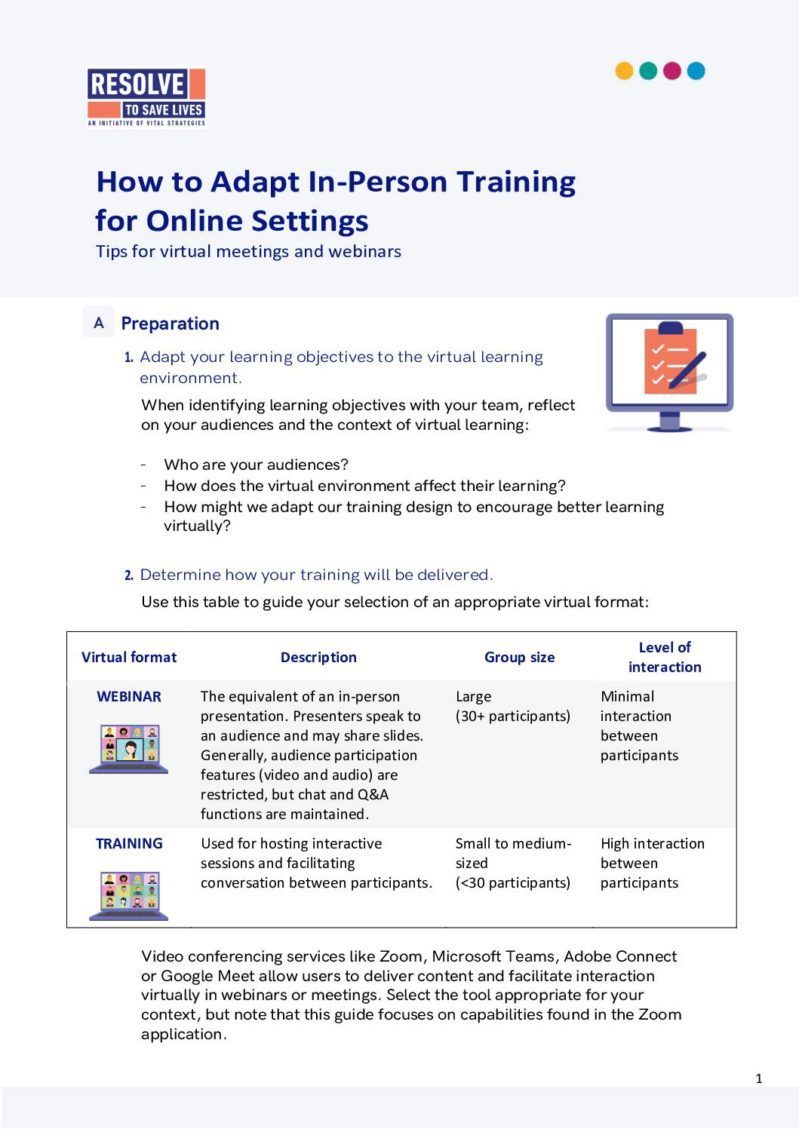 How to Adapt In-Person Training for Online Settings cover