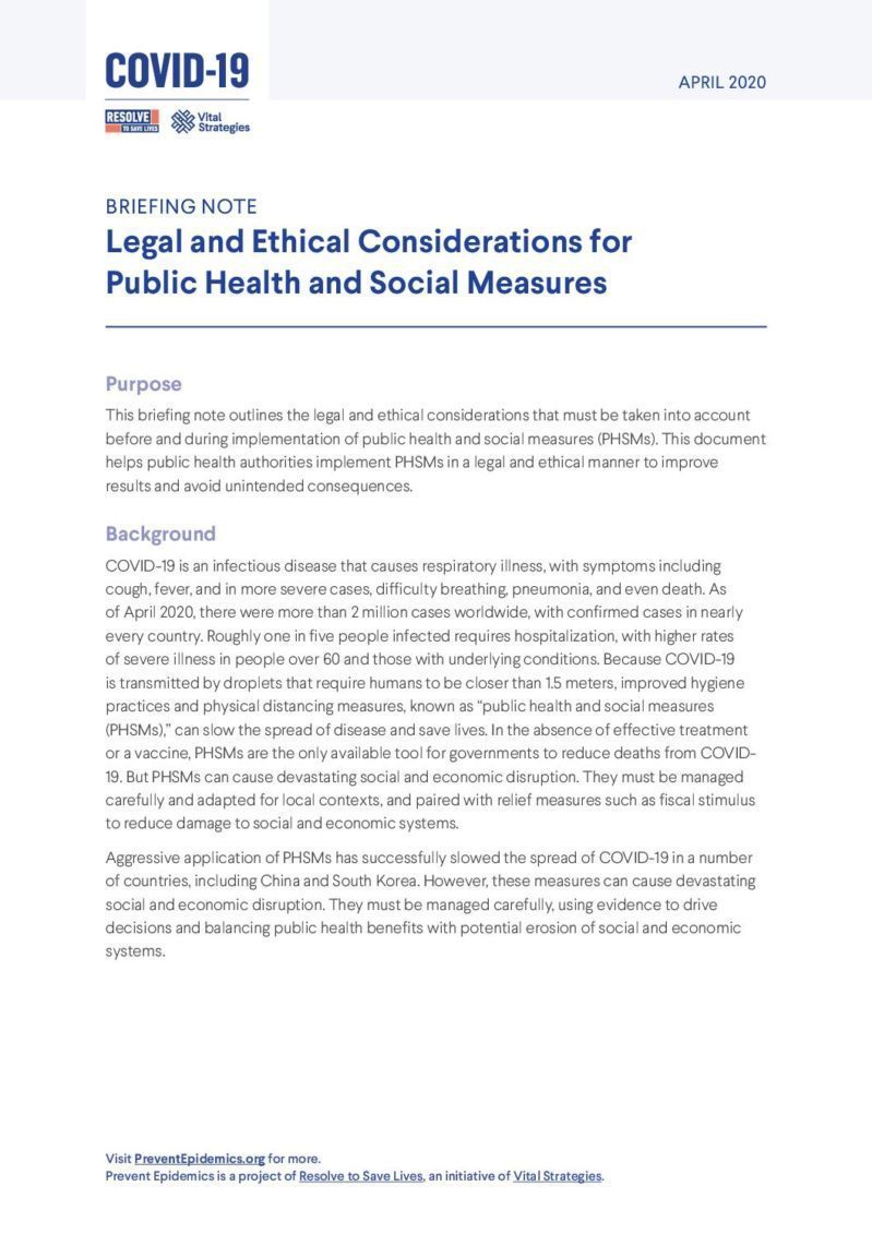 Legal and Ethical Considerations for Public Health and Social Measures cover