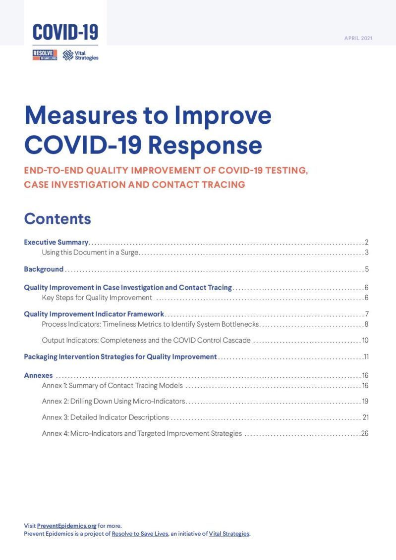 Measures to Improve Covid 19 Response cover