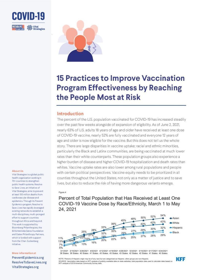 15 Practices to Improve Vaccination Program Effectiveness by Reaching the People Most at Risk cover