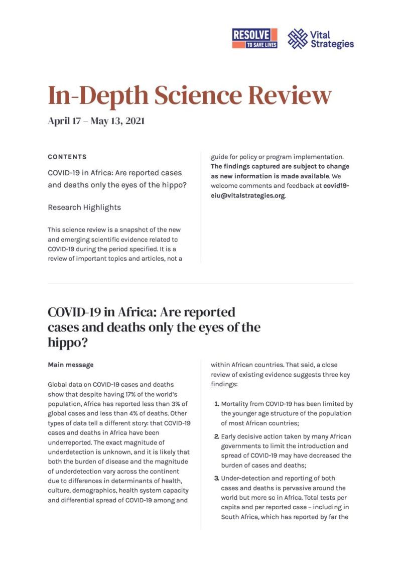 Science Review_ April 17 - May 13, 2021 _ Prevent Epidemics cover