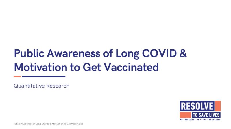 Public Awareness of Long COVID & Motivation to Get Vaccinated cover