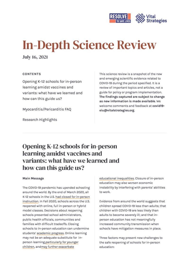 Science Review_ July 16, 2021 _ Prevent Epidemics cover
