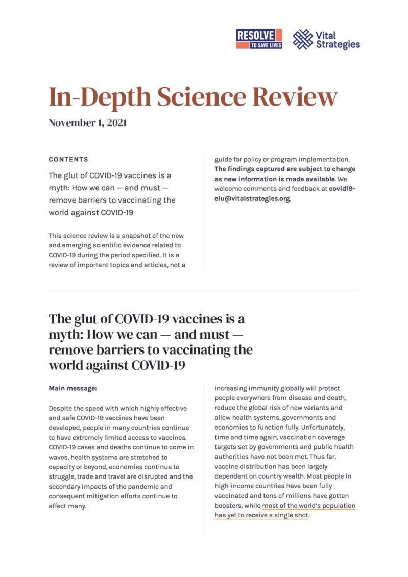 Science Review_ November 1, 2021 - Prevent Epidemics cover